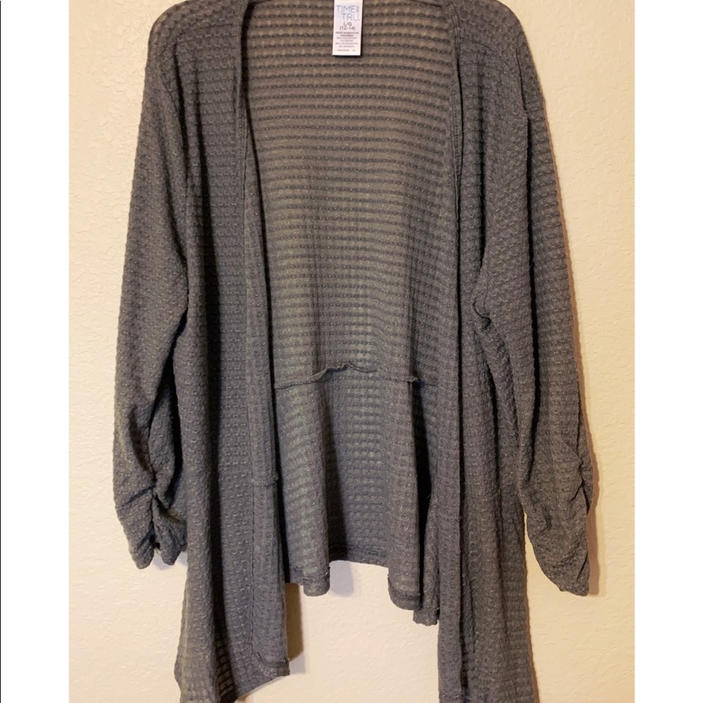Time and Tru Gray Cardigan Sweater size Large